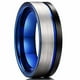 thumbnail image 1 of Anillo de carburo de tungsteno con borde biselado y ranura azul de 8MM para hombre, anillo de fibra de carbono azul con dragón celta negro, anillo de boda para hombre Tan Jianjun unisex, 1 of 2
