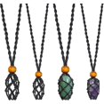 thumbnail image 1 of Collar de soporte de piedra vacía de 4 piezas, collar de reemplazo de soporte de piedra vacía, cordón de collar de piedra de cristal de cuarzo con longitud ajustable para abrazadera Diy, 1 of 5