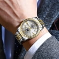 thumbnail image 6 of OPK Watches for Men Diamond Luxury Dress Classic Analog Big Large Face Fashion Business Stainless Steel Waterproof Elegant Quartz Analog Men Watches with Date Reloj Hombre Blakc Dial, 6 of 11