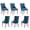 Blue, variant on AOOWOW Linen Channel Tufted Kitchen Dining Chairs Set of 6 with Solid Wood Legs,Black