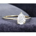 thumbnail image 2 of Jewelerix Glamorous 1.50 CT Moissanite Diamond Engagement Ring Pear Cut Plated Yellow Gold Ring Special Gift For Her, 2 of 5