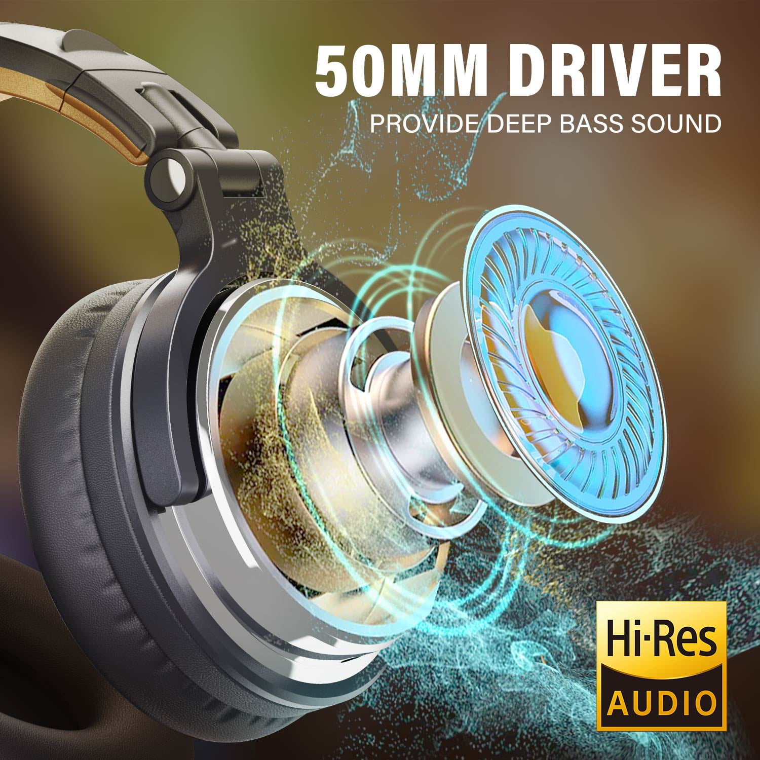 OneOdio Wired Over-Ear Headphones with Mic-50mm Driver Delivering HIFI Sound for PC Laptop Phones-Gray