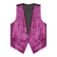 thumbnail image 6 of YONGHS Mens Sequins Vest Jacket Formal Business Wedding Slim Fit Tuxedo Waistcoat Hot Pink XXL, 6 of 7