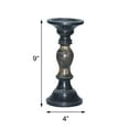 thumbnail image 4 of Handmade Mango Wood Eco-friendly Traditional Dark Polish Set Of One 9" Pillar Candle Holder, 4 of 8