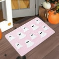 thumbnail image 6 of Halloween Bathroom Decor Bath Mat Spooky Ghosts Gothic Home Decor Black Rugs Entrance Mats for Bedroom, Living Home Decoration 31x19 Inches,Pink, 6 of 6