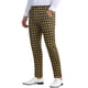 thumbnail image 4 of Pantalones de Hombre Inspire Chic de Cuadros Casual de Corte Regular con Frente Plano y Stretch, Talla 36, Negro y Amarillo, 4 of 5