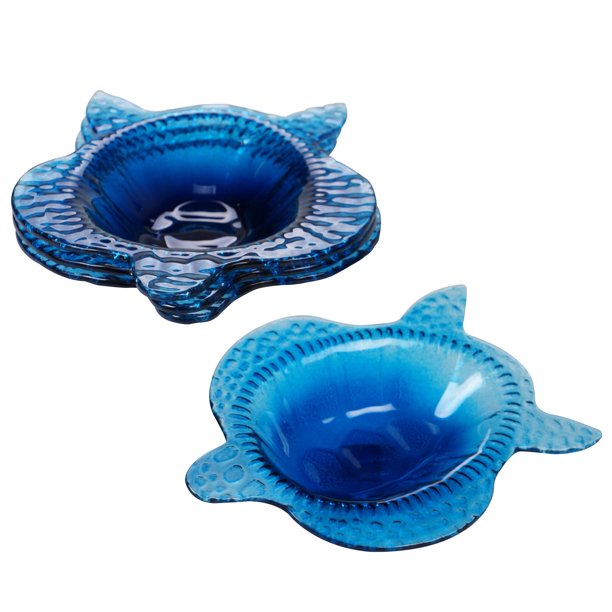 Natural Coast Set/4 Glass Turtle Bowl, 7.75" x 6"