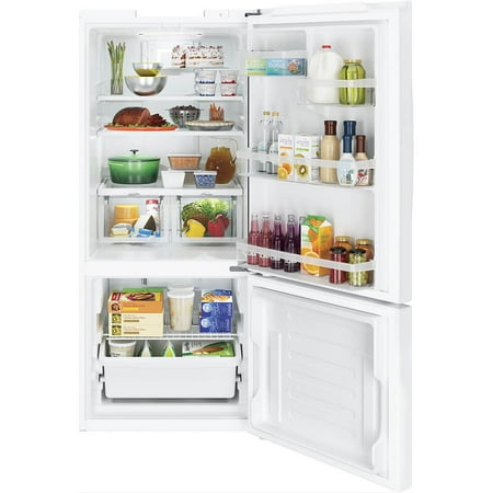 GE - 21.0 Cu. Ft. Bottom-Freezer Refrigerator - High gloss white