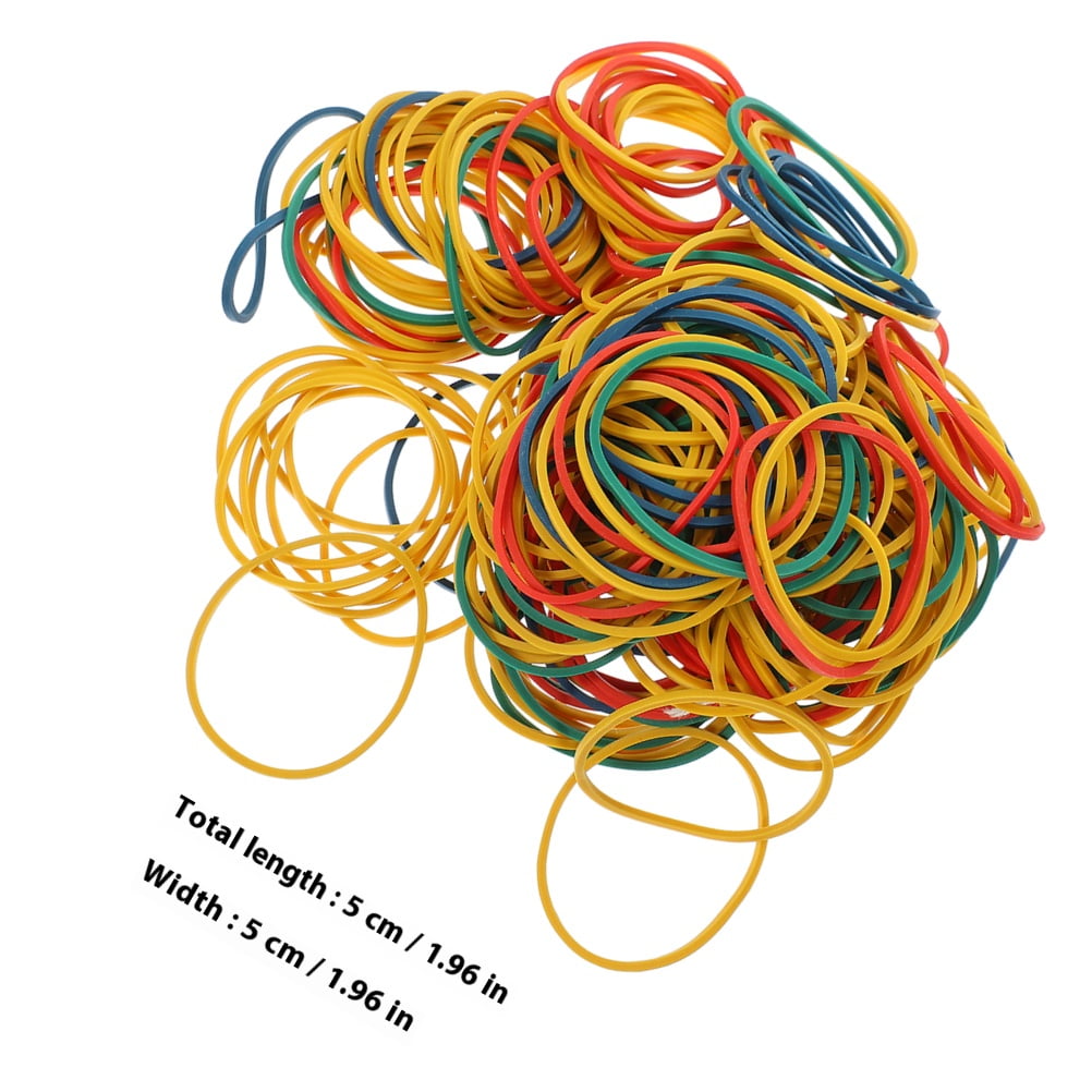 Luxshiny Assorted Color Rubber Bands, Strong Elastic Natural Rubber, Versatile Office and Home Use, 100 Count Colorful Bands