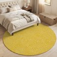 thumbnail image 2 of Round Area Rugs 5Ft, Yellow Non-Slip Washable Circle Rugs Carpet, Farmhouse Funny Minimalist Geometric Dots Indoor Outdoor Rug Floor Mats Throw Runner for Bedroom Living Room Bathroom, 2 of 5