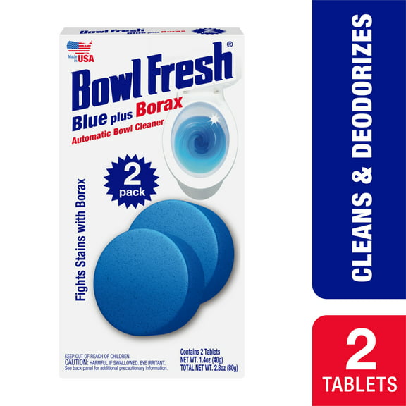 Bowl Fresh Automatic Toilet Bowl Cleaner, Toilet Bowl Freshener with Borax, Fresh Scent, 2 Ct