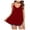Red, variant on Women's V-Neck Double Spaghetti Strap Tank Top Loose Flowy A-Line Casual Summer Sleeveless T-Shirt, 1 Piece, S-XXL