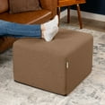thumbnail image 4 of Jaxx Monroe Square Foam Ottoman with Stain Resistant Performance Fabric, Large (24 x 24 x 18), Earth Brown, 4 of 6