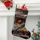 thumbnail image 2 of Bob Ross: El Placer de Pintar Tema: Calcetines de Navidad, fino lino blanco para colgar en escaleras y chimenea, decoración navideña para el hogar, regalo de Navidad. 45cm × 32cm, 2 of 5