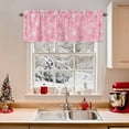 thumbnail image 2 of Pink Christmas Snowflakes Valances for Windows, 54 x 18in, Winter Snowfall Shiny White Modern Rod Pocket Kitchen Valance Curtain Light Filtering Window Treatments for Living Room Bedroom, 1 Panel, 2 of 7
