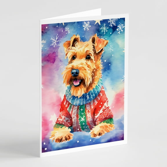 Airedale Terrier Christmas Greeting Cards Pack of 8 7 in x 5 in