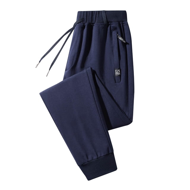 aidice Men's Plus Size Trackpants Drawstring Elastic Waist Loose Casual Fall Athletic Joggers Pant with Zipper Pockets