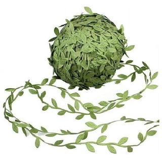 Green Leaf Ribbon 20 Yards Artificial Green Leaves Trim Rope Garland Leaf  String for Gift Wrapping Party Wedding Home Decorations