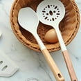 thumbnail image 6 of HWHCGZ Large Silicone Cooking Spoons, Nonstick Solid Wooden Handle Spoon, Heat Resistan Silicone Kitchen Spoons for Cooking, Serving, Basting, Mixing, 12.6 Inch,Beige, 6 of 6