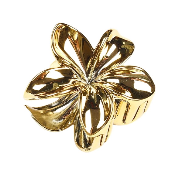 Elegant Plumeria Hair Clip Gold Silver Floral Barrettes for Women Girls Hair Styling Accessories Large Small Hair Clips for Thin Thick Hair