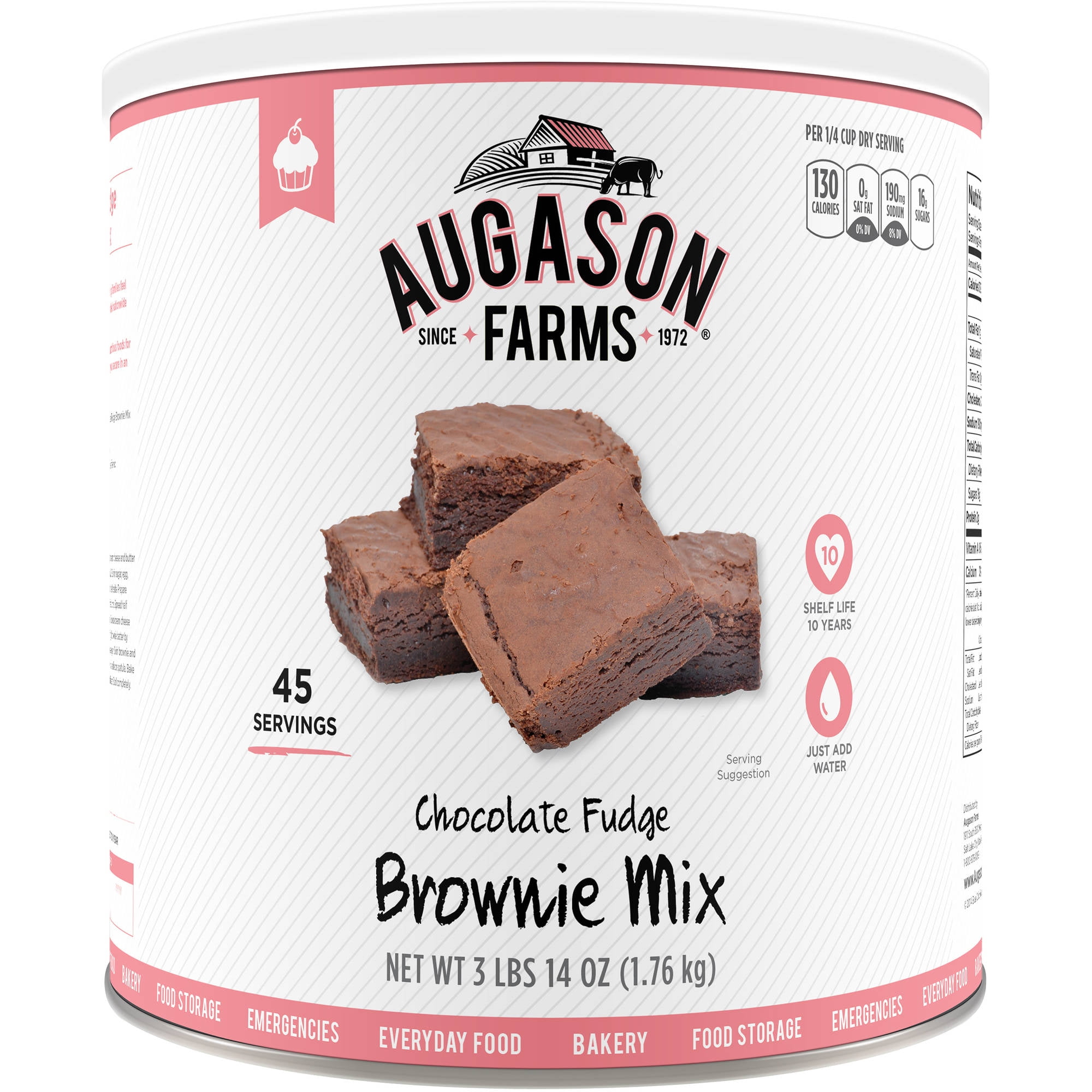 Augason Farms Emergency Food Chocolate Fudge Brownie Mix, 62 oz by Generic