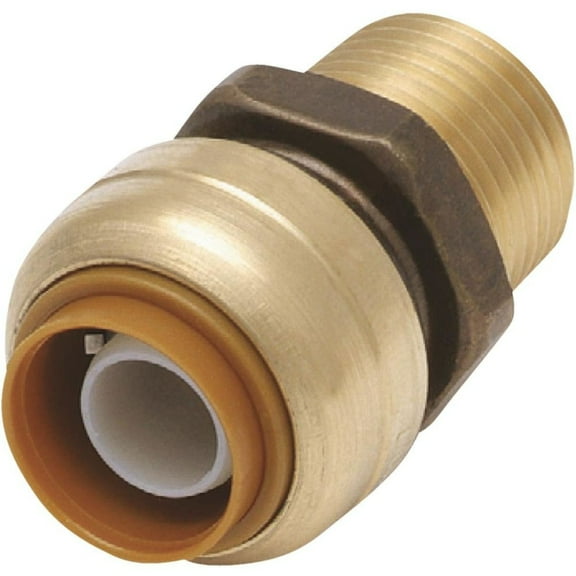 3/4 x 3/4 Inch Push To Connect Male NPT Threaded Adapter Fitting Connector for PEX, Copper, CPVC Pipe, Brass Plumbing Fitting with Stiffener, No Lead