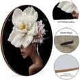 thumbnail image 4 of Flower Head Women Round Wooden Signs, Abstract Art Wall Decor Woman Pictures, Modern Feminine Posters Women Face Painting, Floral Woman Head Prints 12x12 inches, 4 of 7