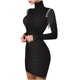 thumbnail image 1 of Vestido de manga larga con costura de nalgas sexy informal a la moda para mujer Fridja  NMB1940, 1 of 8