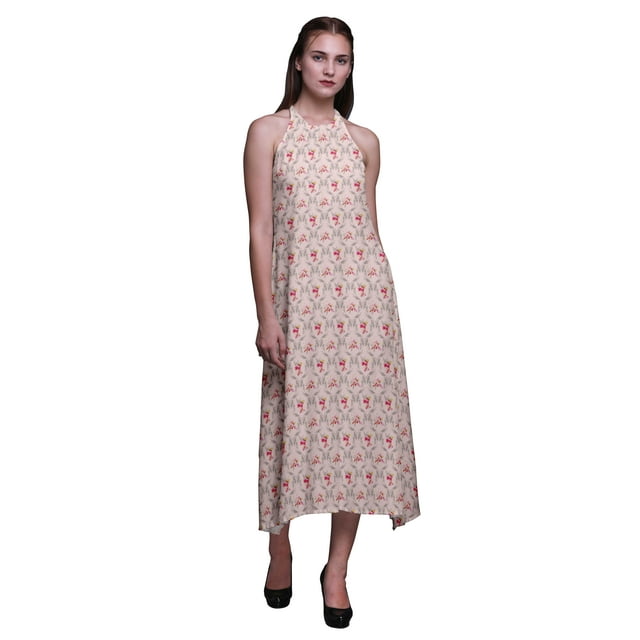 Bimba Robe de Soirée Dos Nu Aquarelle pour Femmes, Tenue de Plage d'Été, Très Petite Taille
