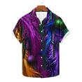 thumbnail image 5 of PNTUTB Carnival Fashion Men's Printed Casual Relaxed Collar Button Down Cardigan Short Sleeve Blouse, 5 of 6