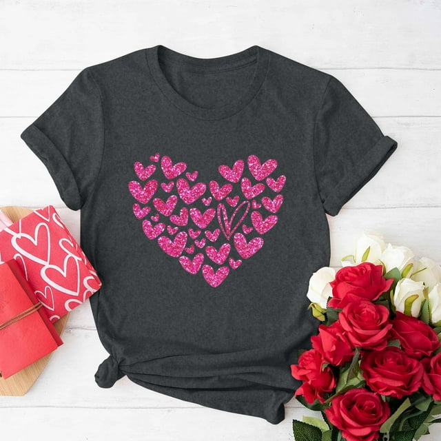 Hauts d'Été zanvins Tendance pour Femmes, T-Shirt à Col Rond Imprimé à Manches Courtes, Chemise Décontractée Ample, Hauts