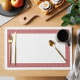 thumbnail image 2 of Placemat Set of 4 Geometric Red Greek Key Design Placemats for Dining Table White Washable Table Mats for Kitchen and Party Decor Indoor & Outdoor Use, 2 of 8