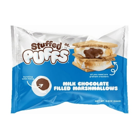 Stuffed Puffs Chocolate Filled Vanilla Marshmallows, 8.6oz Bag pack of 1
