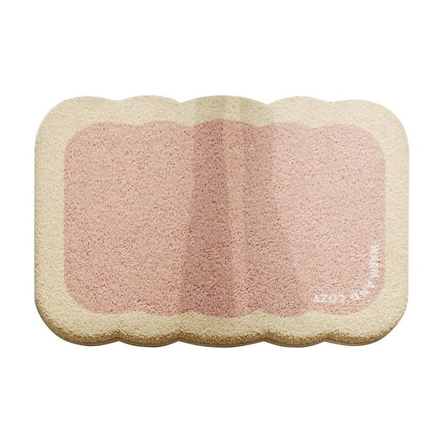 Bathroom Rugs Non Slip,Shower Mats for Bathroom Creamy Style Imitation Sheeps Wool Entrance Mat for Bathroom Water Absorbent Non Slip Great for Home Shower Bathroom Use Shower Mat Non Slip