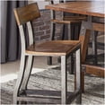 thumbnail image 4 of Set of 2 Industrial Wood Bar Stools, Rustic Brown Gunmetal Finish Counter Height Chairs with Back, 4 of 6