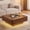 Walnut, variant on WIRRYTOR 35" Modern Wood Coffee Table with LED Lights, Square Center Table Cocktail Table with Drop-In Inset and Floating Pedestal, Walnut