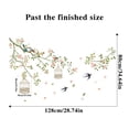 thumbnail image 3 of Calcomanías de flores de cerezo para pared, pegatinas de pared de árbol y pájaros, pegatinas de pared florales grandes y murales, calcomanías de pared de flores, 3 of 5