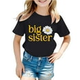 thumbnail image 1 of NINGMENG Hauts et T-Shirts pour Filles Tout-Petits Imprimé Lettre Col Rond Manches Courtes Mode Décontractée Chandail T-Shirts Extérieur, Noir, 4-5 Ans, 1 of 3
