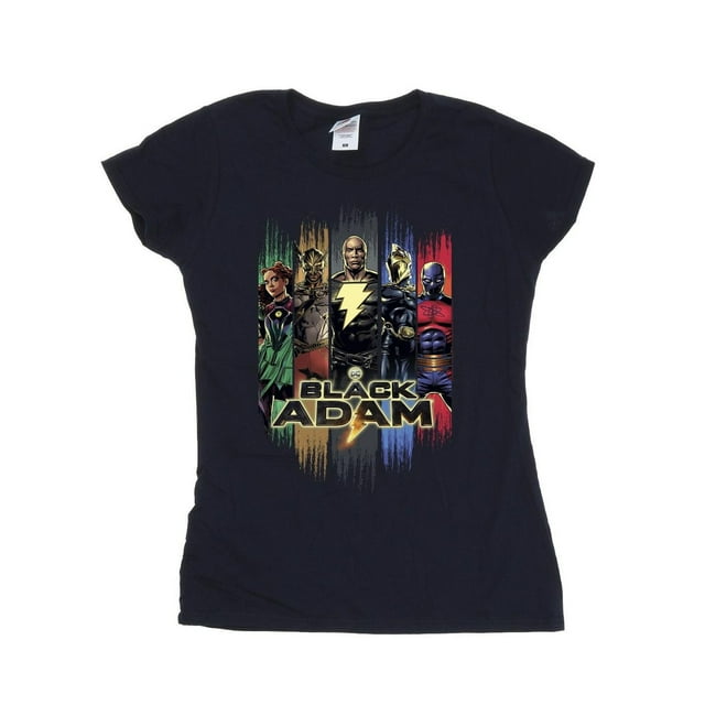 DC Comics T-Shirt Complet en Coton Noir Adam JSA pour Femmes