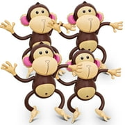 Inflatable Monkeys (4 Pack) OIF827 Inch Large Monkeys Inflatables For Jungle Decor, Safari Birthday Decorations, Kids Animal Party Supplies, Baby Shower Favors By 4E's Novelty