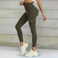 thumbnail image 2 of Women High Waist Cargo Leggings Seamless Workout Leggings Tummy Control Yoga Pants with Pocket Gyujnb,Size:S, 2 of 5