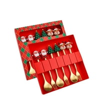 Nilvkv Christmas Spoon Christmas Dessert Spoon Fork Stainless Steel Tableware Set Cute Doll With Hand Gift, Christmas Decorations, CHRlSTMAS-GlFTs