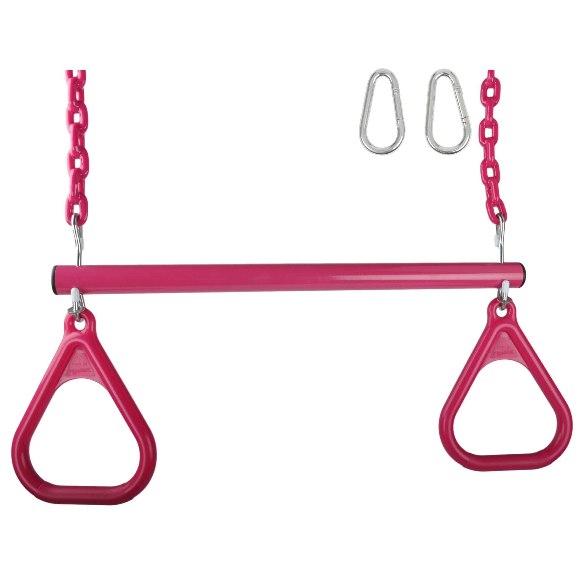 Swing Set Stuff Inc. Trapeze Bar with Rings and Coated Chain (Pink)