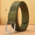 thumbnail image 5 of Fashion Classic Metal Buckles Outdoor Sports Canvas Belts Fabric Braided  Belt Waistband BLACK, 5 of 8