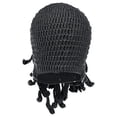 thumbnail image 4 of Gorro De Barba Unisex, Gorro De Punto, Gorro De Invierno Cálido, Gorro De Pulpo, A Prueba De Viento, Divertido, Gris Oscuro SM SunniMix Sombrero de barba unisex, 4 of 8