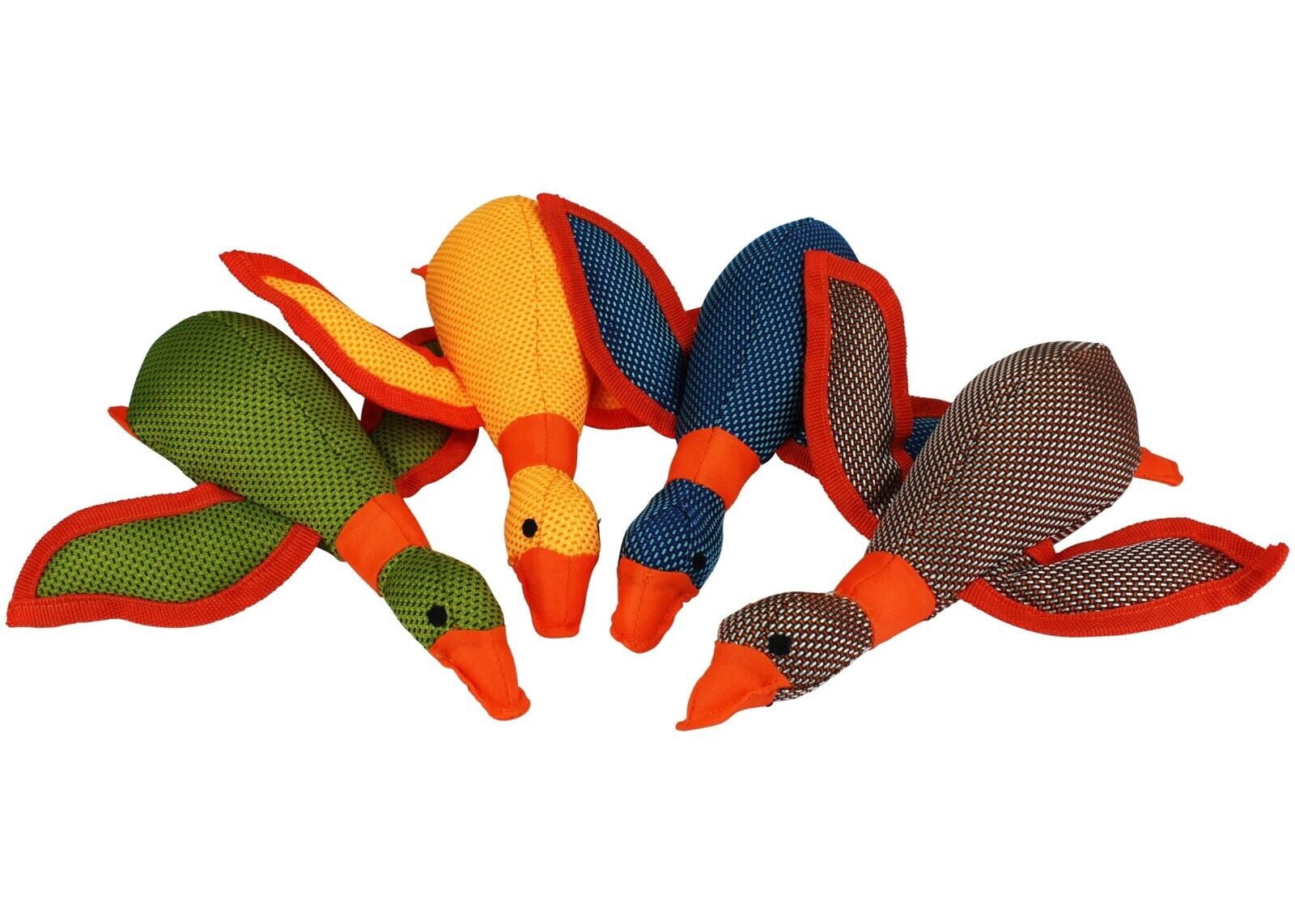 Large Tough Duck Toys for Big Dogs Durable Aggressive Chewer Play Toss Fetch (Full Set - All 4 Toys)