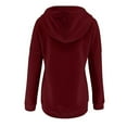 thumbnail image 6 of Jinhomg Women's Fall Sweatshirt Cute Heart Print Drawstring Hoodies Casual Comfy Thin Fleece Button Up Pullover Tops with Kangaroo Pocket Sales Today Clearance Red XXL, 6 of 7