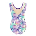 thumbnail image 4 of Yeahdor Combinaisons de Gymnastique Sans Manches pour Filles Enfants une Pièce Strass Pailletés Col Rond Costume Ballerine Violet 12, 4 of 5
