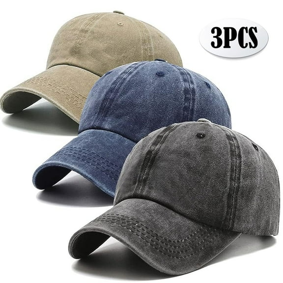 3 PACKS Baseball Cap Golf Dad Hat Adjustable Original Classic Low Profile Cotton Hat Unconstructed Plain Cap Men Women