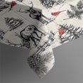thumbnail image 3 of Beige Christmas Winter Scene Pattern Rectangle Tablecloth 60"x84",Waterproof Polyester Rectangle Table Cloth, Wipeable Spillproof Polyester Tablecloth for Dining, Camping, Indoor and Outdoor, 3 of 5